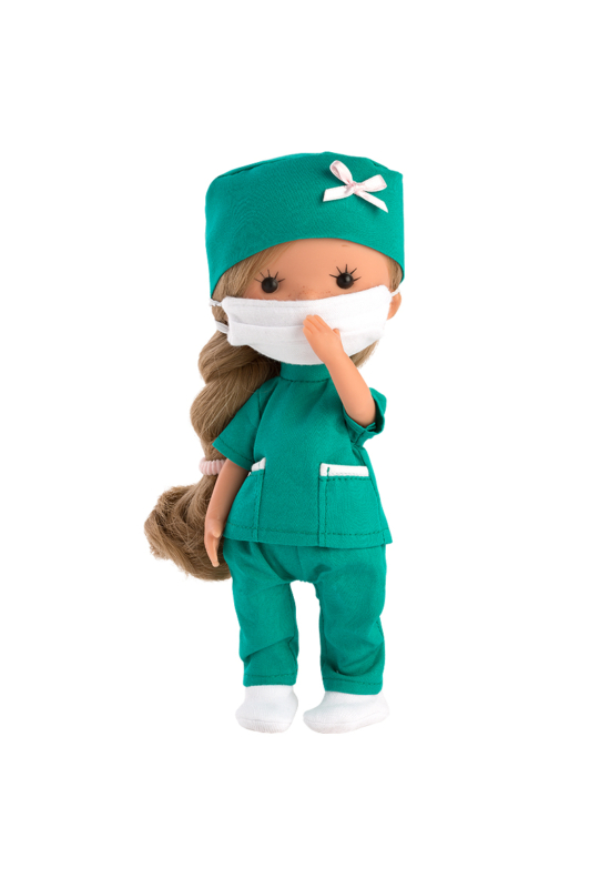 LLORENS - Nővér - Miss Minis orvosi kollekció baba nővér ruhában és maszkkal - 26 cm