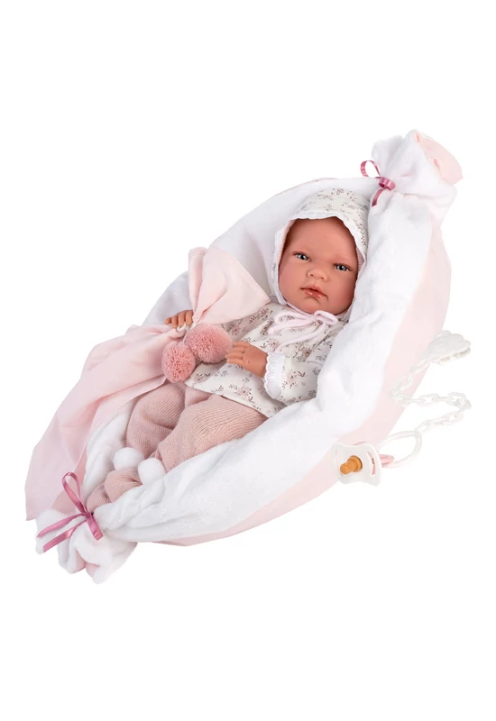 LLORENS - Nica - csecsemő kislány játékbaba párnával - 40 cm