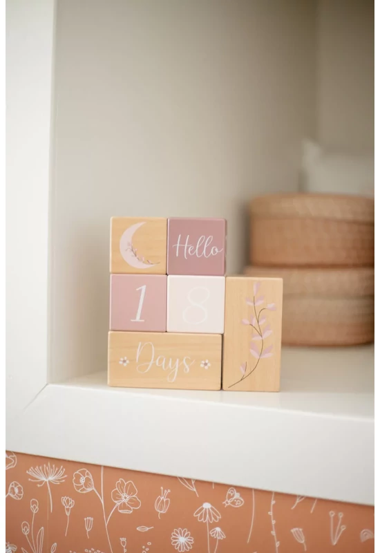 Label-Label - Mérföldkő kockák fából - Pink