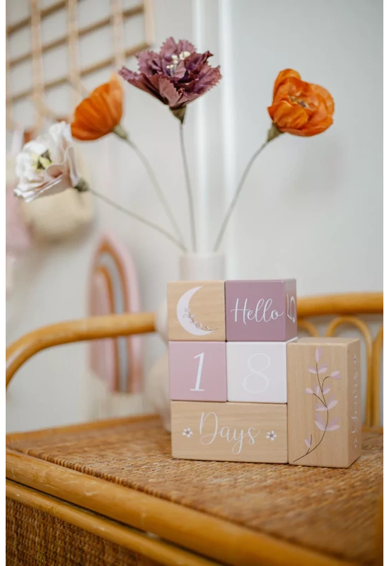 Label-Label - Mérföldkő kockák fából - Pink