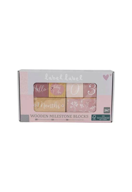 Label-Label - Mérföldkő kockák fából - Pink