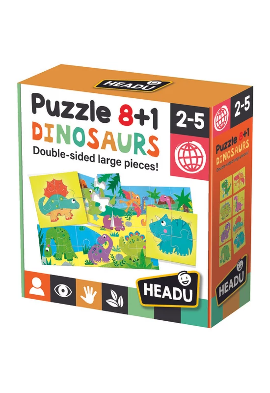 HEADU - Dinoszauruszok - 8+1 kétoldalas puzzle