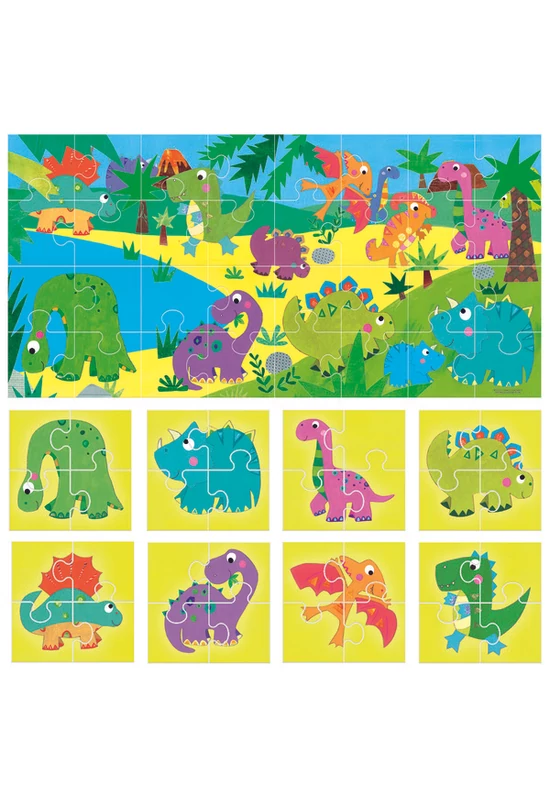 HEADU - Dinoszauruszok - 8+1 kétoldalas puzzle