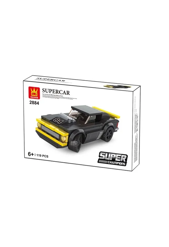 WANGE - Supercar fekete/sárga sportkocsi - lego-kompatibilis építőjáték