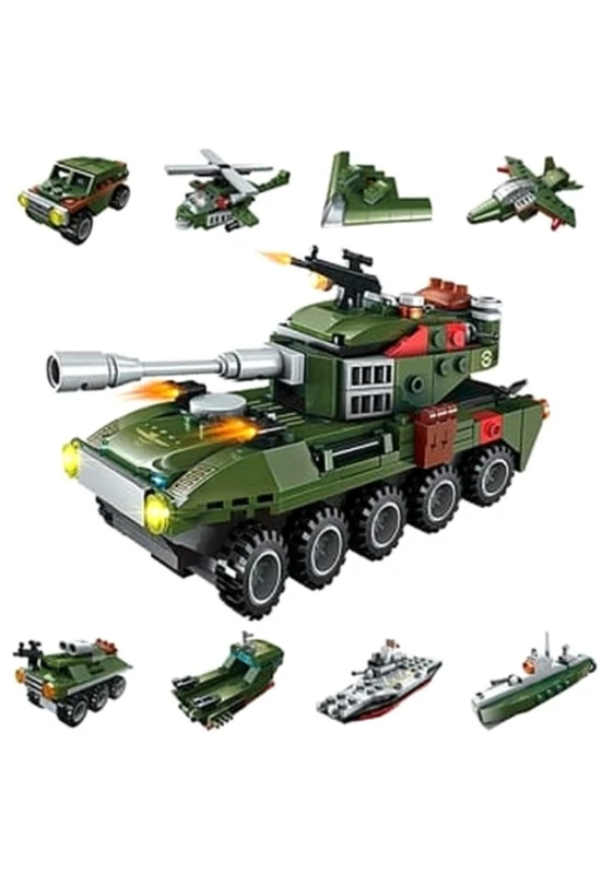 Qman - 8in1- Kétéltű páncélos harckocsi - lego-kompatibilis építőjáték 