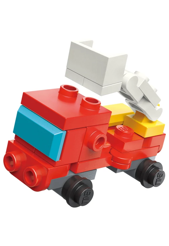 Qman - 10-es szett, egyenként is 3az1-ben mini építőjáték - Darus Tűzoltóautó - lego-kompatibilis építőjáték 