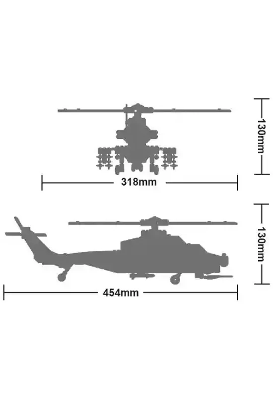 WANGE - Katonai helikopter - legó-kompatibilis katonai építőjáték