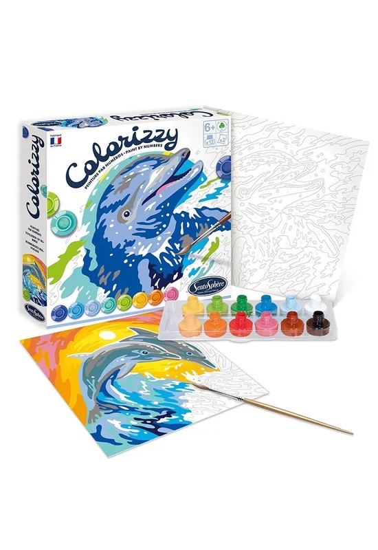 Sentosphere - Colorizzy számos kifestő - delfinek - festőkészlet