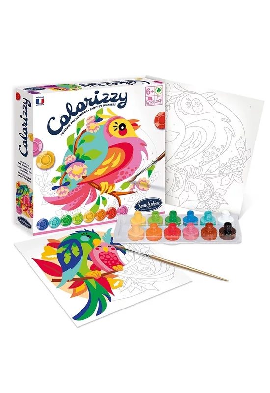 Sentosphere - Colorizzy számos kifestő - papagájok - festőkészlet