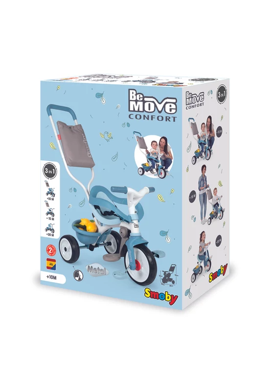 Smoby: Be Move Comfort szülőkaros tricikli - világos kék