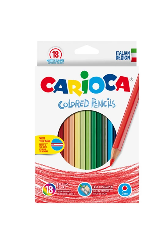 CARIOCA - színes ceruza készlet - 18 db-os