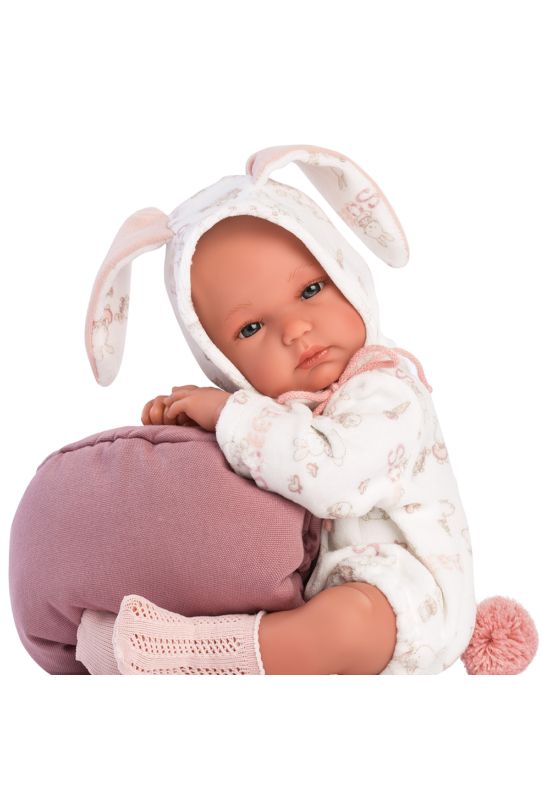 LLORENS - Bimba - kislány játékbaba nyuszis ruhában - 35 cm