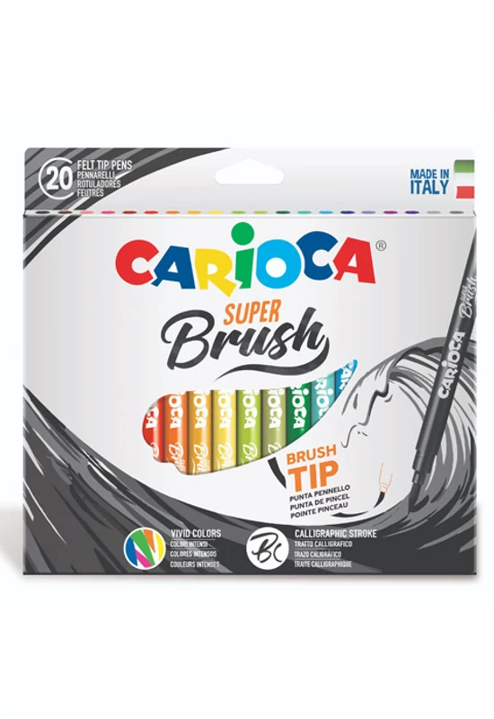 CARIOCA - Ecsetvégű filctollszett - 20 db