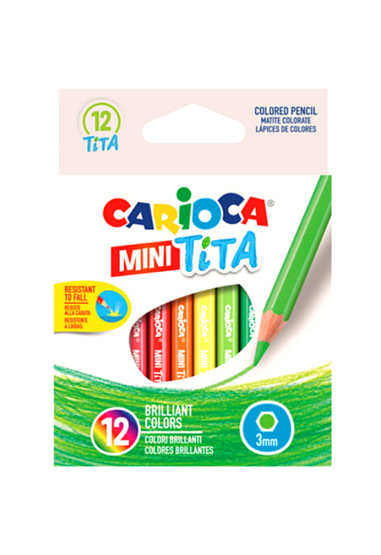 CARIOCA - Mini Tita - törésálló színes ceruza szett - 12 db-os