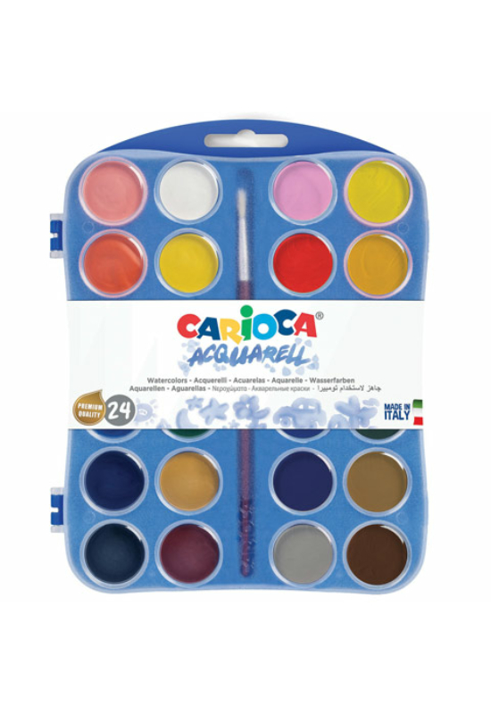CARIOCA - vízfesték készlet - 24 színnel