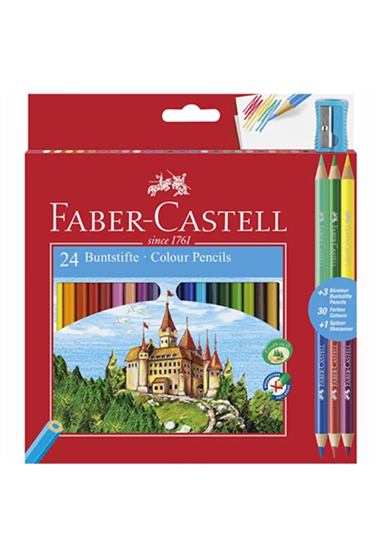 Faber-Castell - Színes ceruza készlet - 24 db-os + 3 db bicolor