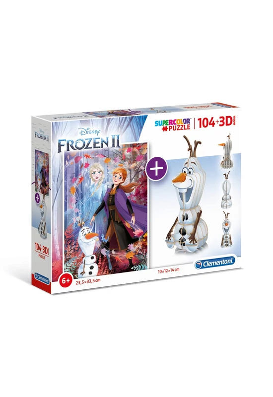 Clementoni - Disney Jégvarázs 2 az 1-ben 104 db-os puzzle és Olaf modell