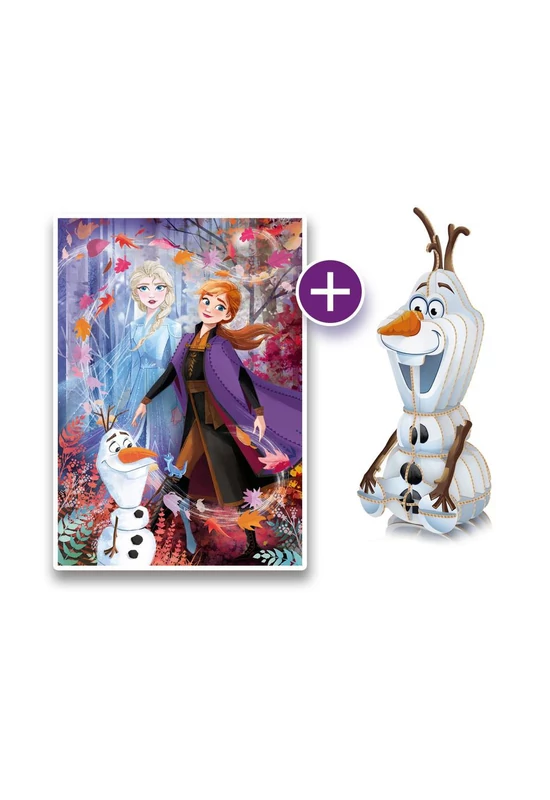 Clementoni - Disney Jégvarázs 2 az 1-ben 104 db-os puzzle és Olaf modell