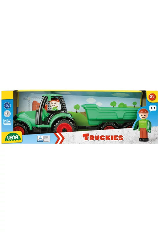 LENA - Truckies - 36 cm-es traktor figurával és utánfutóval