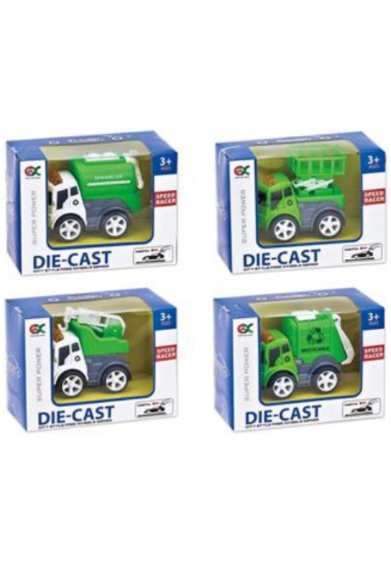 Fém kisteherautók - többféle változatban - zöld-fehér
