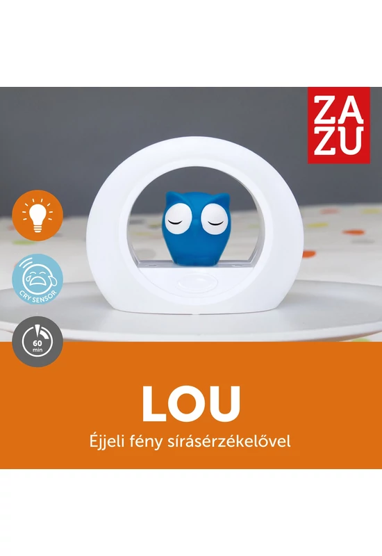 Zazu – Lou Bagoly - Hangérzékelős Éjjeli Lámpa - kék