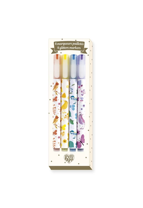 Csillám filctoll készlet - 4 glitteres színben - 4 Tinou glitter markers