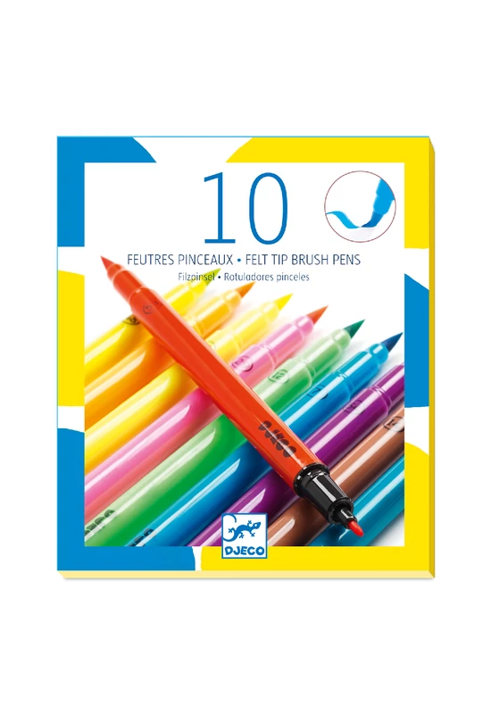 Ecsetfilc készlet - 10 ragyogó szín - Pop colors