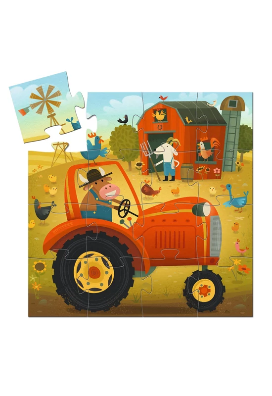 Formadobozos puzzle - Traktor, 16 db-os - The tractor