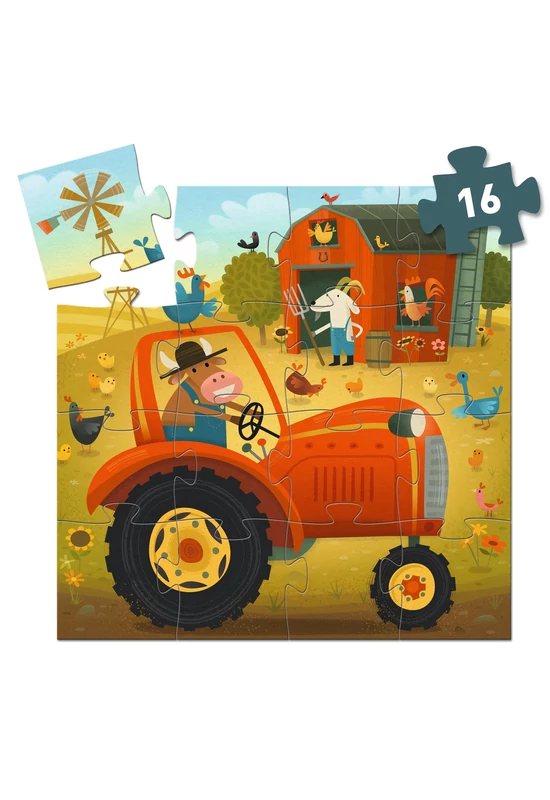 Formadobozos puzzle - Traktor, 16 db-os - The tractor