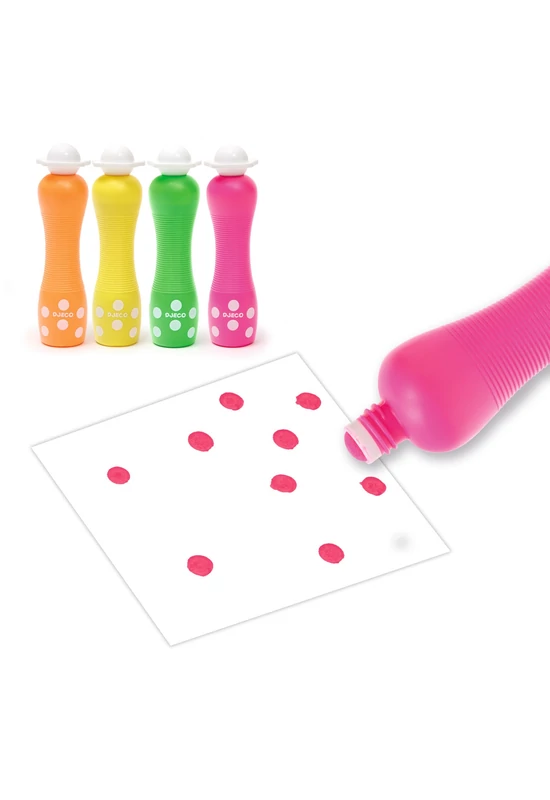 Marok filc készlet 4 fluoreszkáló színben - Pontozó színezés - Large dot markers