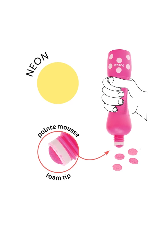 Marok filc készlet 4 fluoreszkáló színben - Pontozó színezés - Large dot markers