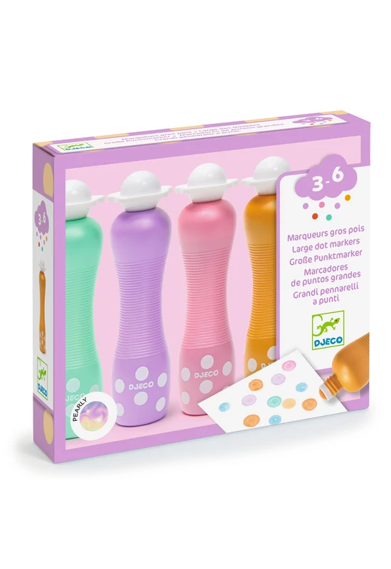 Marok filc készlet 4 gyöngyház színben - Pontozó színezés - Large dot markers