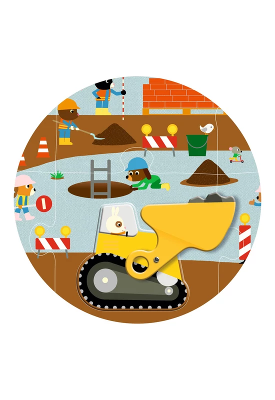 Óriás puzzle - Építkezés, 12+5 db-os - Construction site