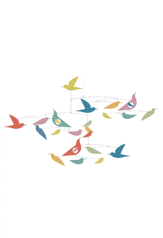 Szélmobil függődísz - Sokszínű Madarak - Mobile Katsumi-Multicolored birds