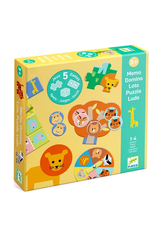 Társasjáték - 5 az 1-ben a savannán - Savannah animals, 5 GAMES