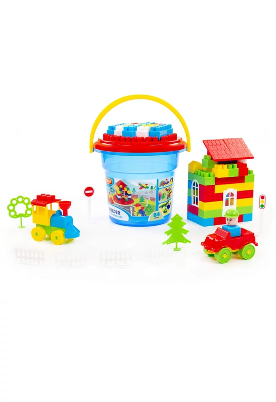 Polesie - Építőkészlet Builder - 84db-os Maxi vödör