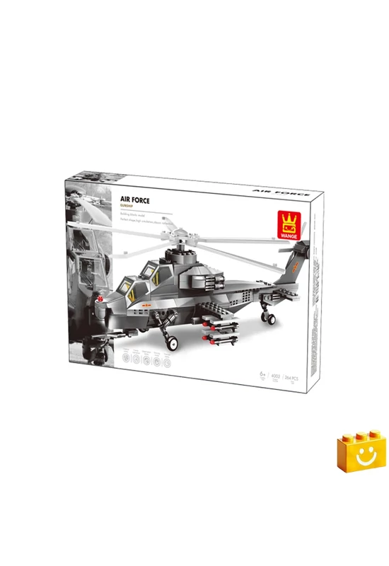 WANGE® 4002 - Katonai helikopter építőjáték - 100% kompatibilis minden más kedvelt márkával