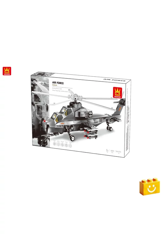 WANGE® 4002 - Katonai helikopter építőjáték - 100% kompatibilis minden más kedvelt márkával