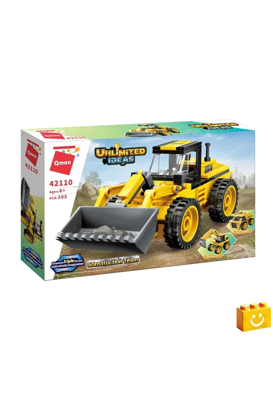 QMAN® 42110 - 3 az 1-ben Munkagépek építőjáték - 100% kompatibilis minden más kedvelt márkával