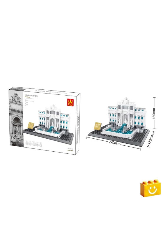 WANGE® 4212 - Trevi-kút – Róma építőjáték - 100% kompatibilis minden más kedvelt márkával