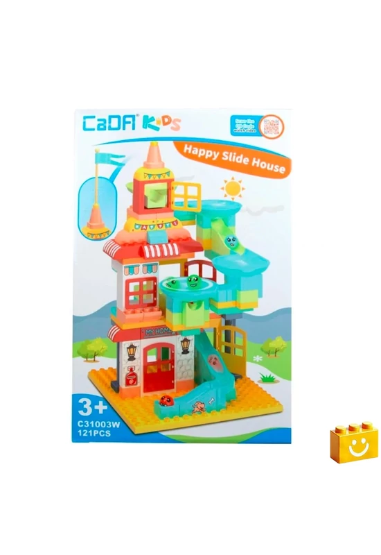 CaDA® C31003W - Vidám csúszdaház építőjáték - 100% kompatibilis minden más kedvelt márkával