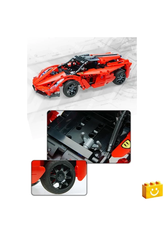 CaDA® C51009W - Red Storm piros sportkocsi - 100% technic-kompatibilis építőjáték