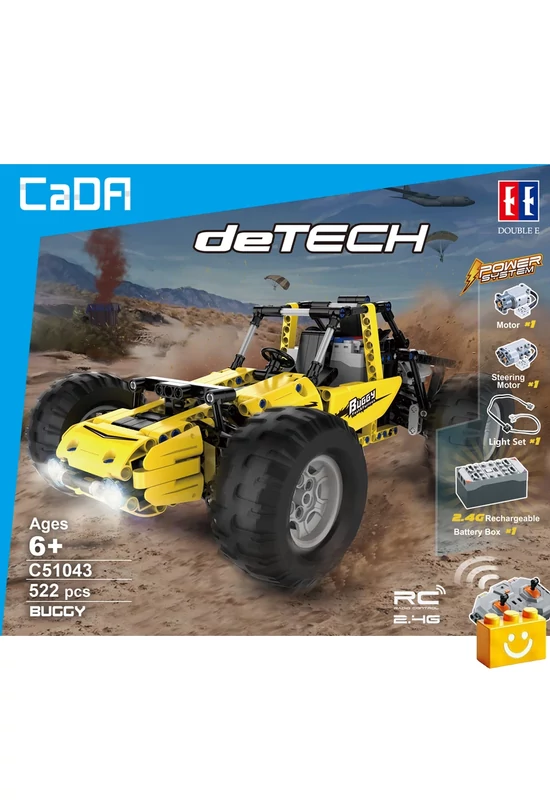 CaDA® C51043W - Sárga buggy - 100% technic-kompatibilis építőjáték