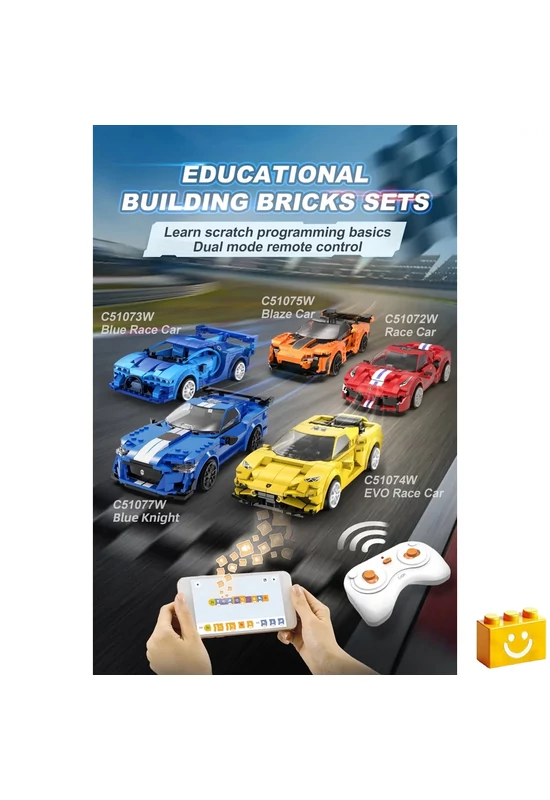 CaDA® C51072W - Távirányítós 488 Supercar építőjáték - 100% kompatibilis minden más kedvelt márkával