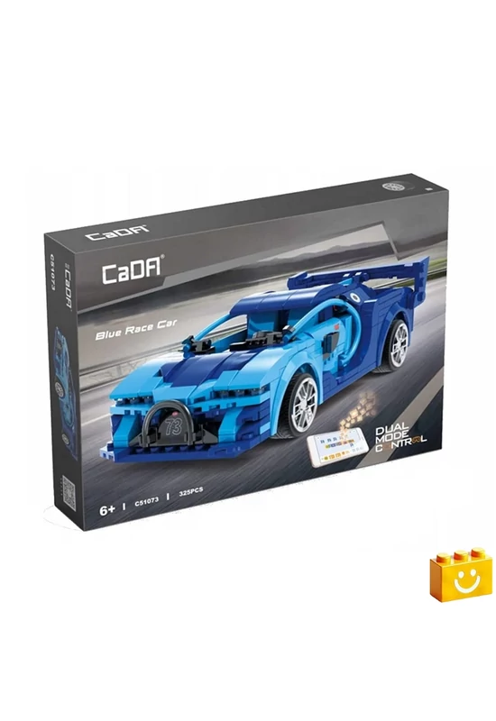 CaDA® C51073W - Távirányítós Kék versenyautó építőjáték - 100% kompatibilis minden más kedvelt márkával