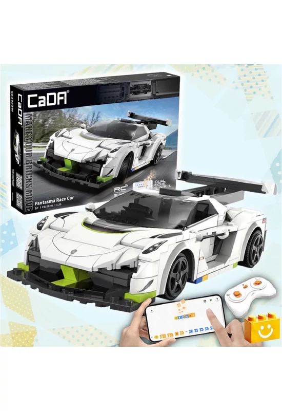 CaDA® C51083W - Távirányítós Fantasma versenyautó - 100% technic-kompatibilis építőjáték