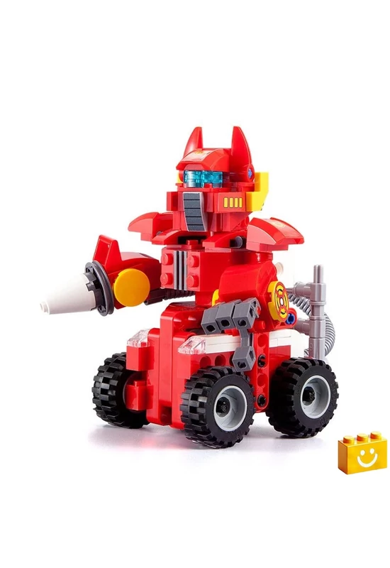 CaDA® C52009W - Ferman 2 az 1-ben robot vagy tűzoltóautó építőjáték - 100% kompatibilis minden más kedvelt márkával