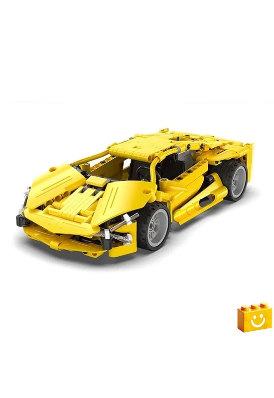 CaDA® C52021W - Lighting sárga sportkocsi - 100% technic-kompatibilis építőjáték