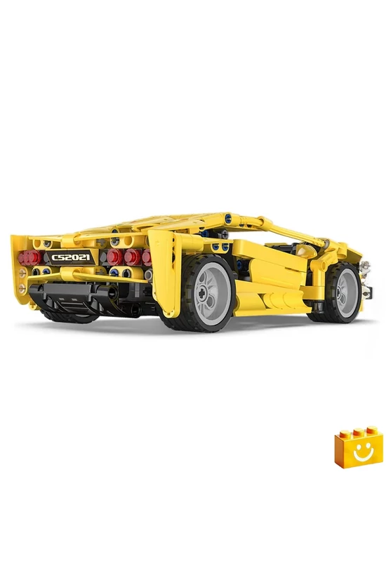 CaDA® C52021W - Lighting sárga sportkocsi - 100% technic-kompatibilis építőjáték