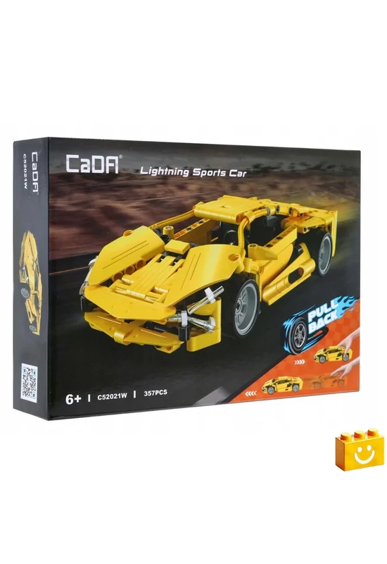CaDA® C52021W - Lighting sárga sportkocsi - 100% technic-kompatibilis építőjáték